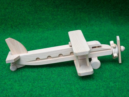 Doppeldecker Flugzeug aus Holz - nachhaltig spielen